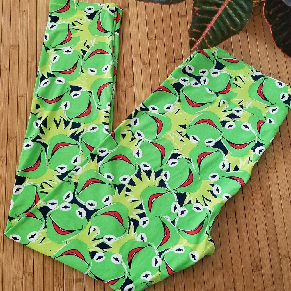 BNWOT Lularoe TC Leggings Kermit Heads! Disney!